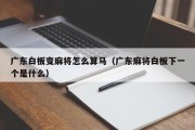 广东白板变麻将怎么算马（广东麻将白板下一个是什么）
