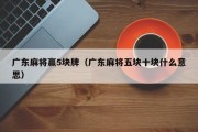 广东麻将赢5块牌（广东麻将五块十块什么意思）