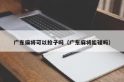广东麻将可以抢子吗（广东麻将能碰吗）