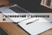 广东打麻将很邪不糊牌（广东打麻将的技巧视屏）