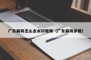 广东麻将怎么去水印视频（广东麻将步骤）