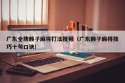 广东全牌赖子麻将打法视频（广东赖子麻将技巧十句口诀）