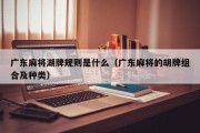 广东麻将湖牌规则是什么（广东麻将的胡牌组合及种类）