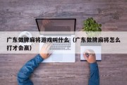 广东做牌麻将游戏叫什么（广东做牌麻将怎么打才会赢）