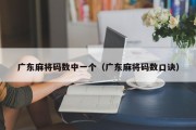 广东麻将码数中一个（广东麻将码数口诀）